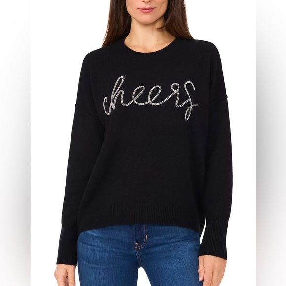 CeCe Women’s Holiday Beaded Sweater NWT - Picture 2 of 4
